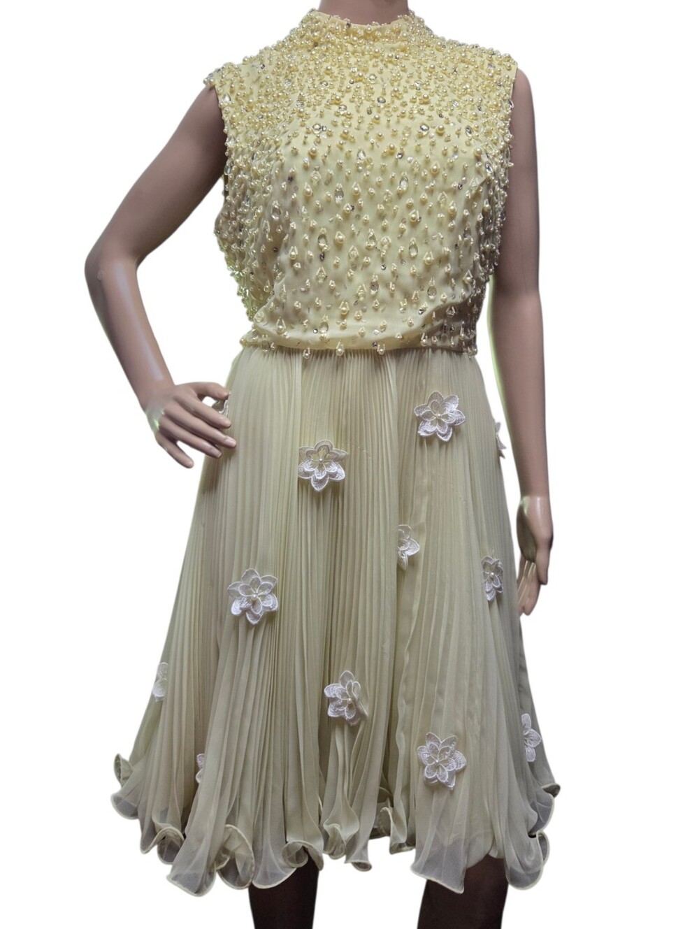 Vintage 1960's Beaded Dress Jack Bryan 6 8 Medium